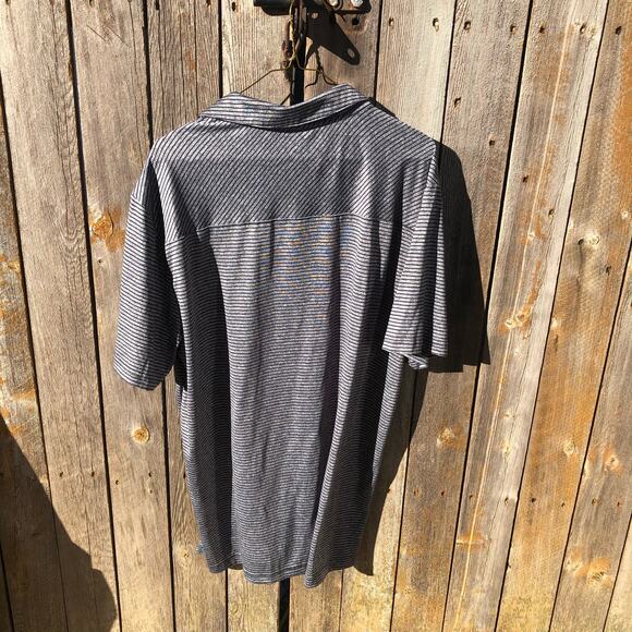 Men's Adidas Gray with Black StripesGolf Shirt Sz XL - Picture 6 of 6